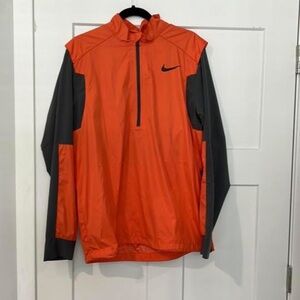 Nike Men's Vibrant Orange and Dark Gray Windbreaker
